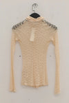 Un Morceau Hollow Stretch Knit Fit Shirt UM231SZ08 Beige